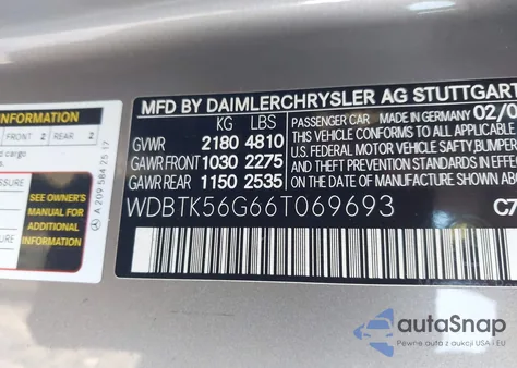 2006 Mercedes-Benz Clk 350 z USA, uszkodzony, nr VIN WDBTK56G66TO69693